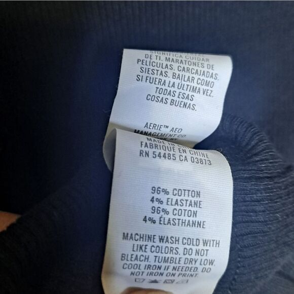 Aerie Short-Sleeve Henley Bodysuit NWOT Size Small Black - Picture 4 of 4